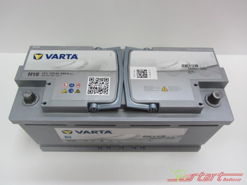 Varta Argent Dynamic H15 AGM 105Ah Start-Stop Batterie Voiture